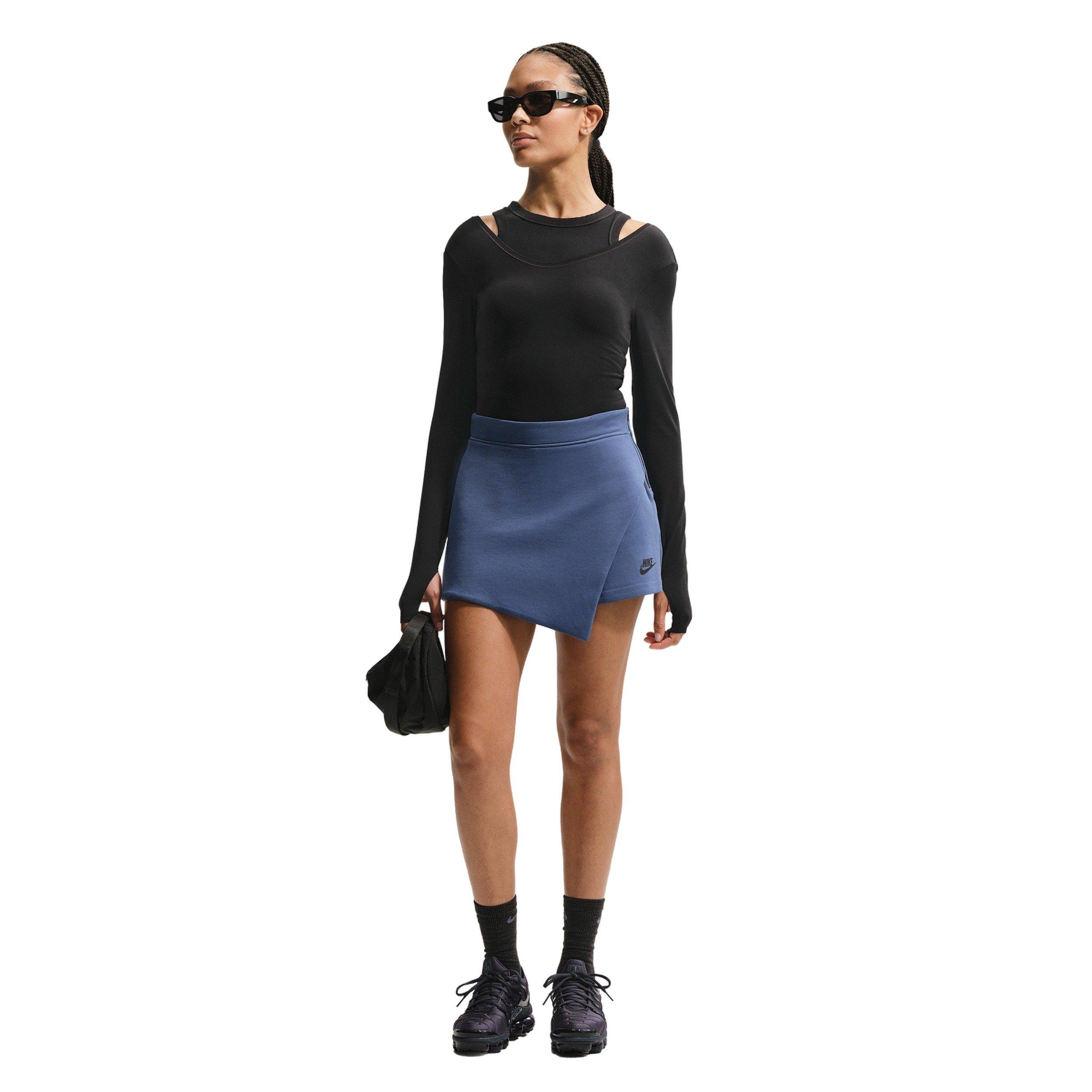 Nike Women's Sportswear Tech Fleece Mid-Rise Skort - NAVY/BLACK